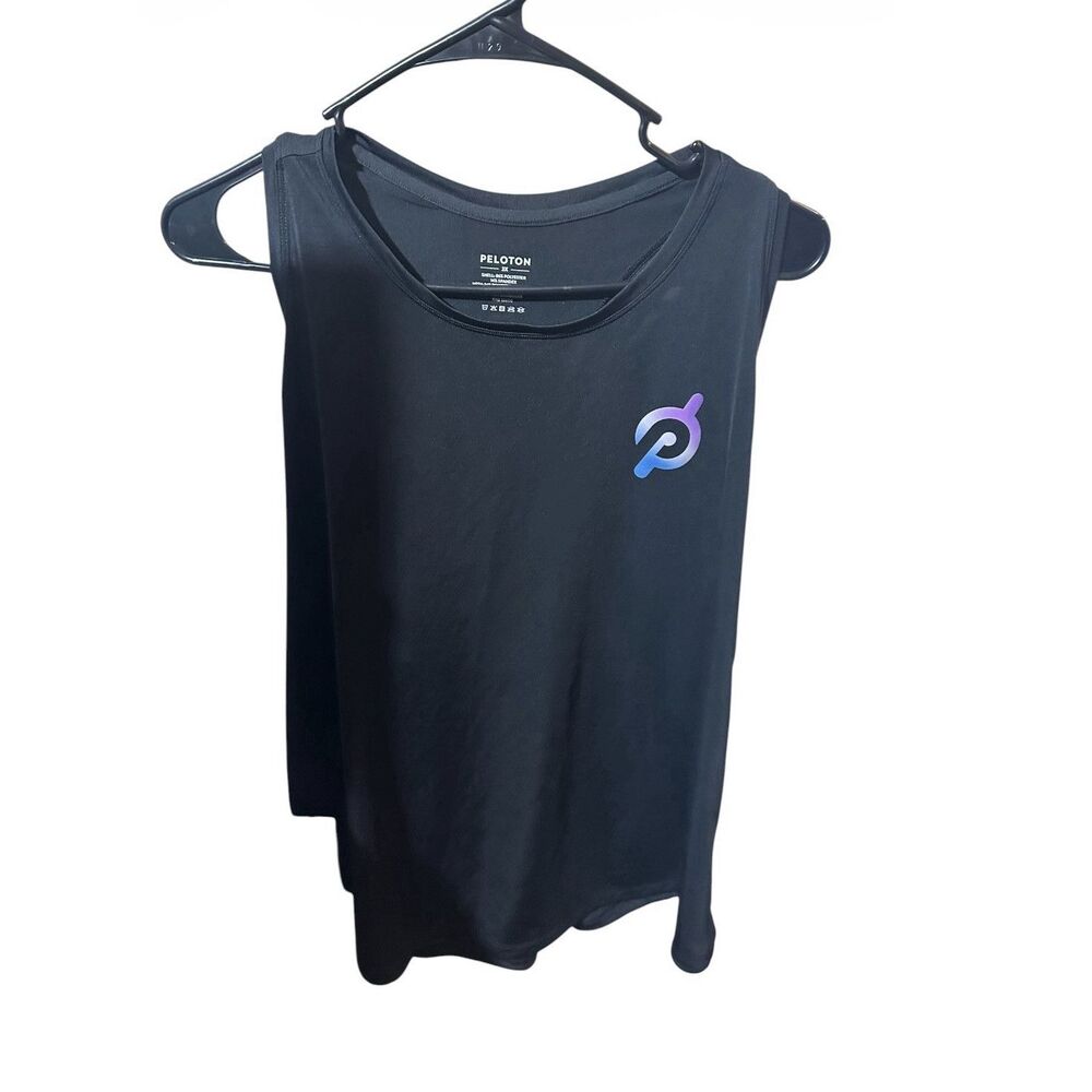 Peloton Women’s Breathable Mesh Racerback Scoop Neck Tank Top Black 2X Logo
